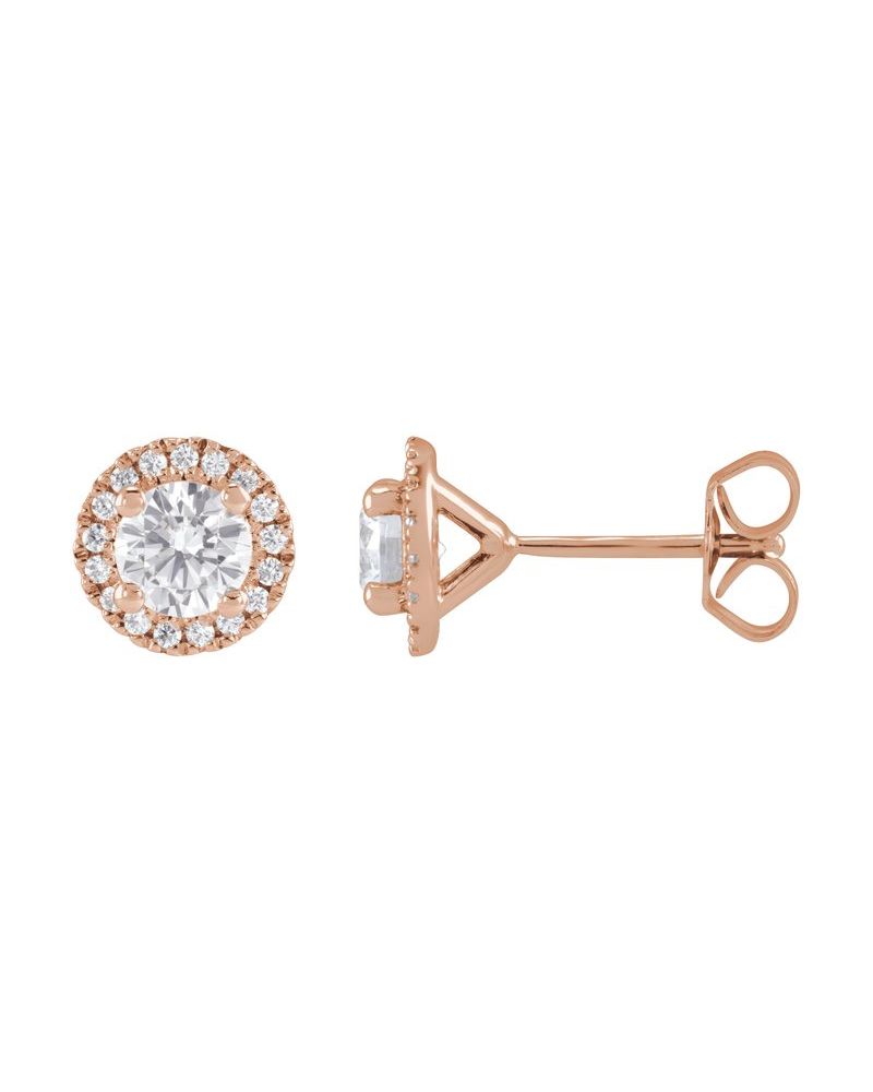 Brinco Ponto de Luz Coquetel Halo em Ouro 14k com Diamantes de Laboratório