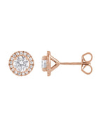 Brinco Ponto de Luz Coquetel Halo em Ouro 14k com Diamantes de Laboratório