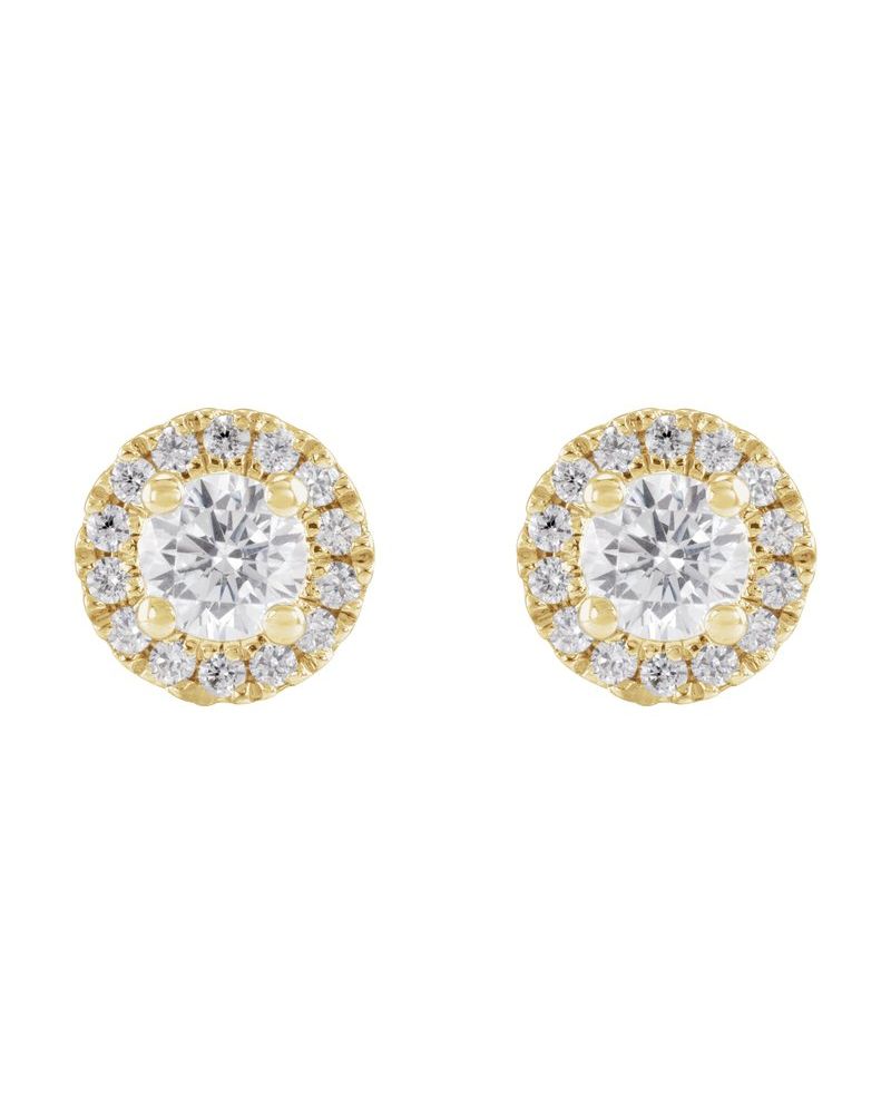 Brinco Ponto de Luz Coquetel Halo em Ouro 14k com Diamantes de Laboratório
