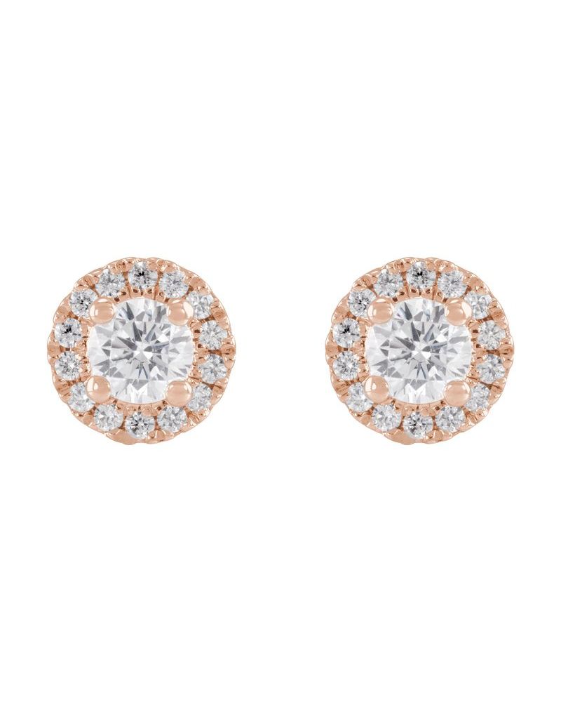 Brinco Ponto de Luz Coquetel Halo em Ouro 14k com Diamantes de Laboratório