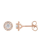 Brinco Ponto de Luz Coquetel Halo em Ouro 14k com Diamantes de Laboratório