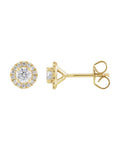 Brinco Ponto de Luz Coquetel Halo em Ouro 14k com Diamantes de Laboratório