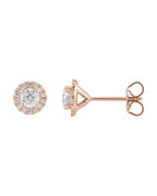 Brinco Ponto de Luz Coquetel Halo em Ouro 14k com Diamantes de Laboratório