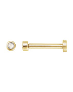 Brinco Redondo Lapidação Rosa com Cravação Bezel em Ouro 14k com Diamantes Naturais