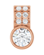 Pingente Cravejado com Cravação Bezel em Ouro 14k com Diamantes de Laboratório