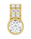 Pingente Cravejado com Cravação Bezel em Ouro 14k com Diamantes de Laboratório