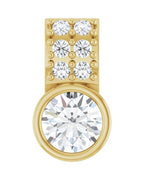 Pingente Cravejado com Cravação Bezel em Ouro 14k com Diamantes de Laboratório