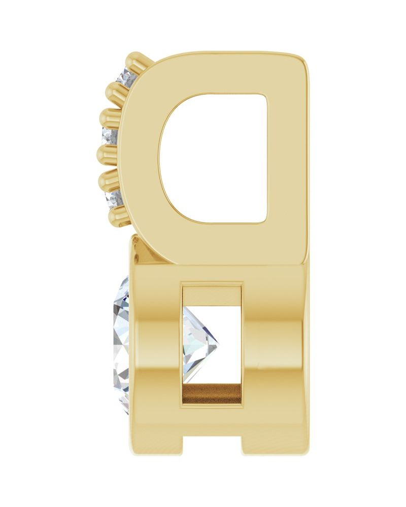 Pingente Cravejado com Cravação Bezel em Ouro 14k com Diamantes de Laboratório
