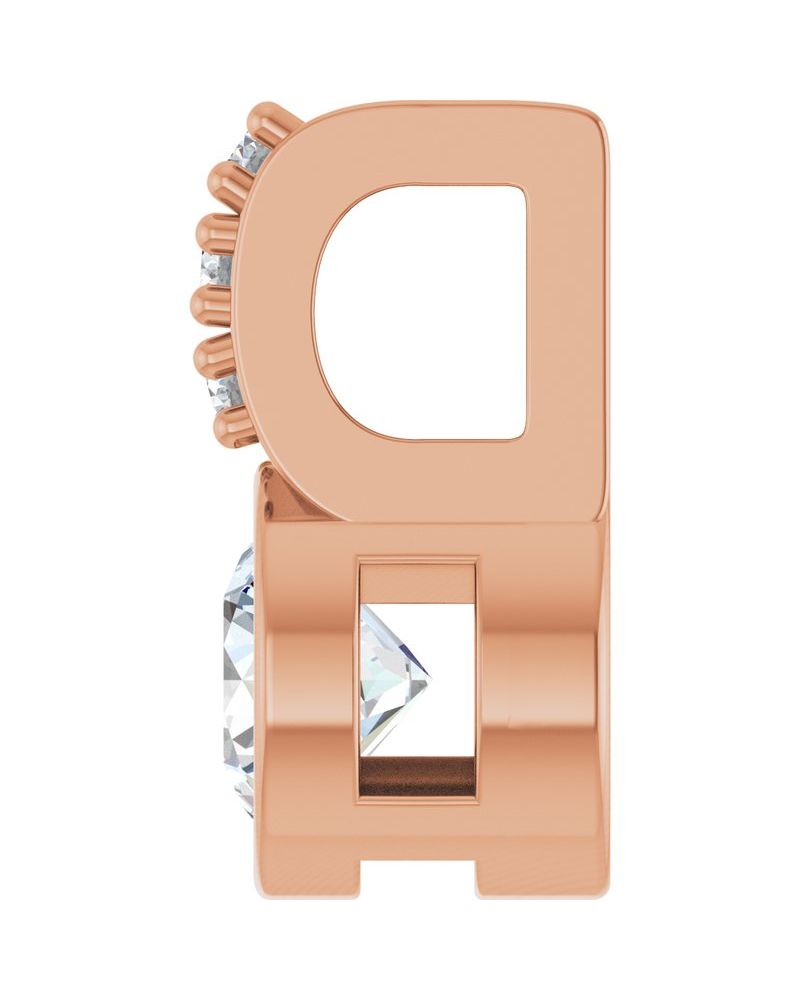 Pingente Cravejado com Cravação Bezel em Ouro 14k com Diamantes de Laboratório