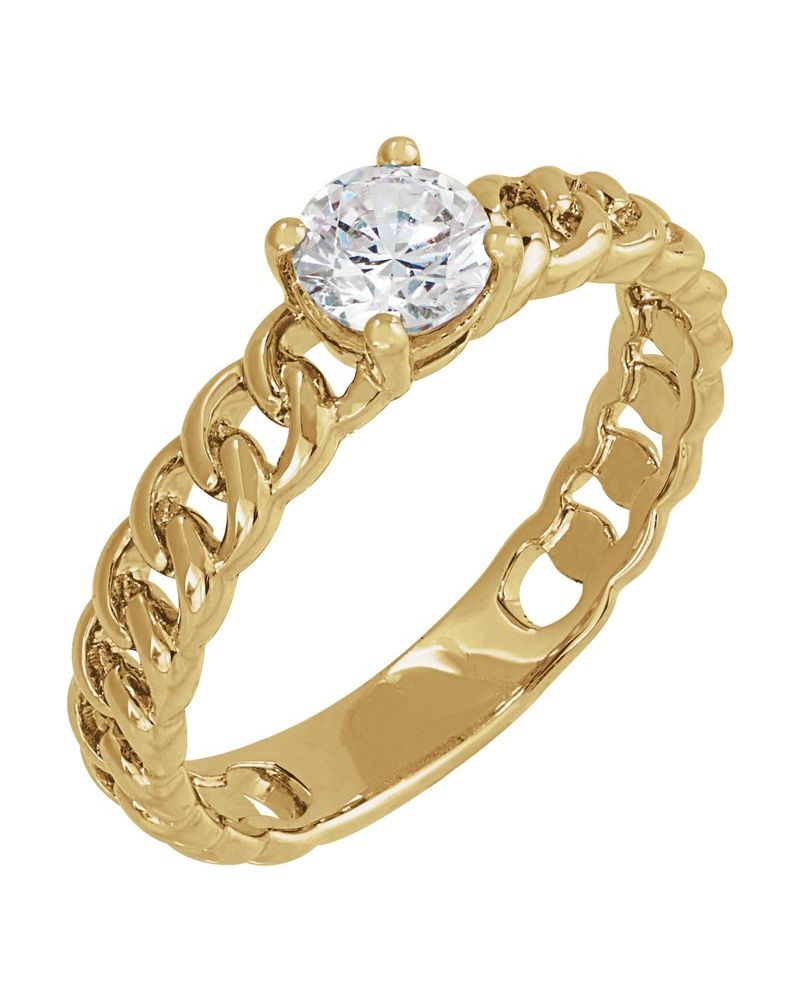 Anel em Ouro 14k com Diamantes de Laboratório – Modelo 2