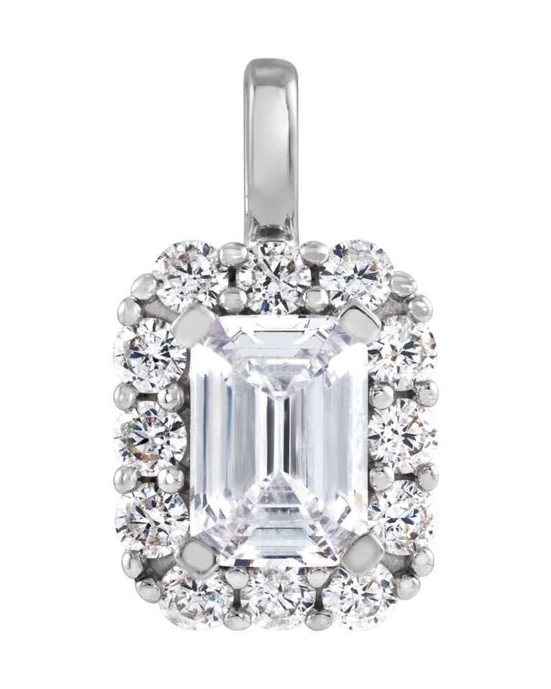 Pingente Halo em Ouro 14k com Diamantes de Laboratório – Modelo 8