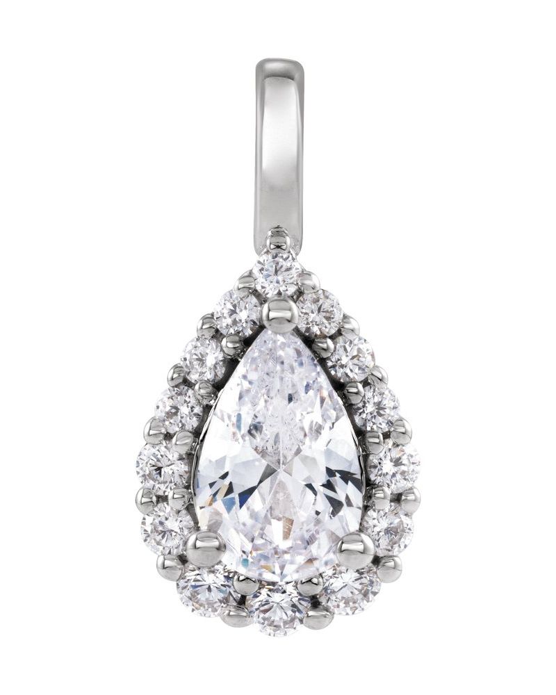 Pingente Halo em Ouro 14k com Diamantes de Laboratório – Modelo 7