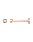 Brinco Redondo Lapidação Rosa com Cravação Bezel em Ouro 14k com Diamantes Naturais