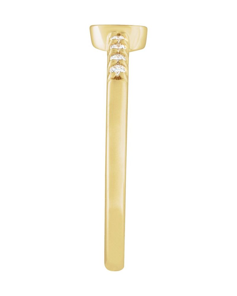 Anel Chevalier para Gravação Cravejado em Ouro 14k com Diamantes Naturais – Modelo 3
