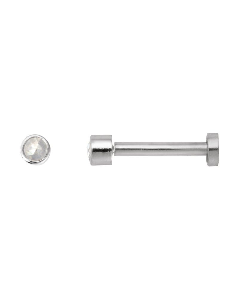 Brinco Redondo Lapidação Rosa com Cravação Bezel em Ouro 14k com Diamantes Naturais