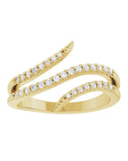 Anel Bypass Cravejado em Ouro 14k com Diamantes Naturais – Modelo 2