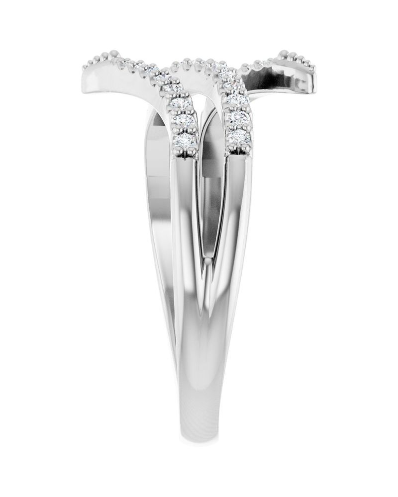 Anel Bypass Cravejado em Ouro 14k com Diamantes Naturais – Modelo 2