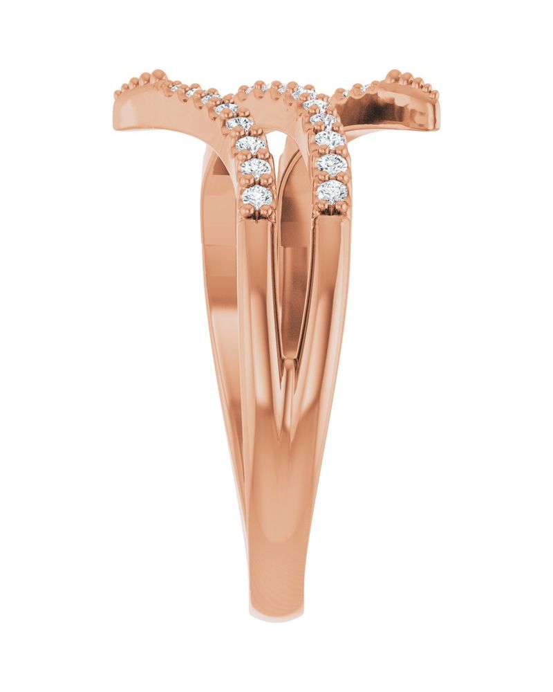 Anel Bypass Cravejado em Ouro 14k com Diamantes Naturais – Modelo 2