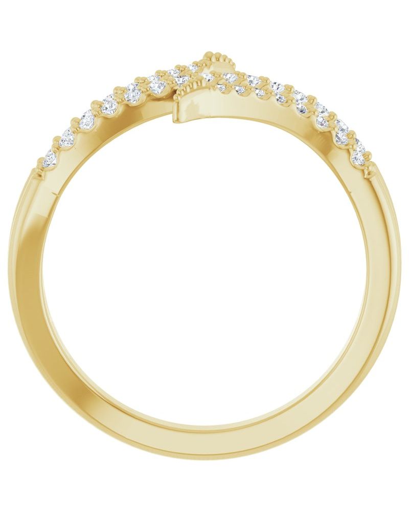 Anel Bypass Cravejado em Ouro 14k com Diamantes Naturais – Modelo 2