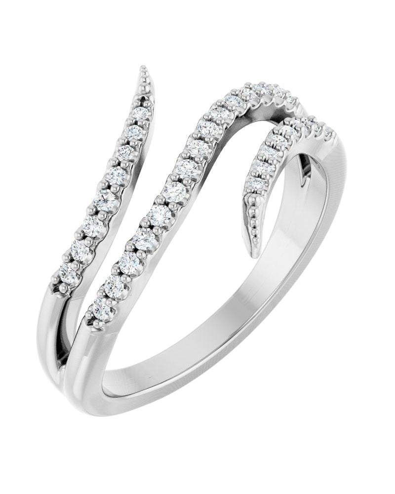 Anel Bypass Cravejado em Ouro 14k com Diamantes Naturais – Modelo 2