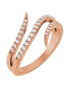 Anel Bypass Cravejado em Ouro 14k com Diamantes Naturais – Modelo 2