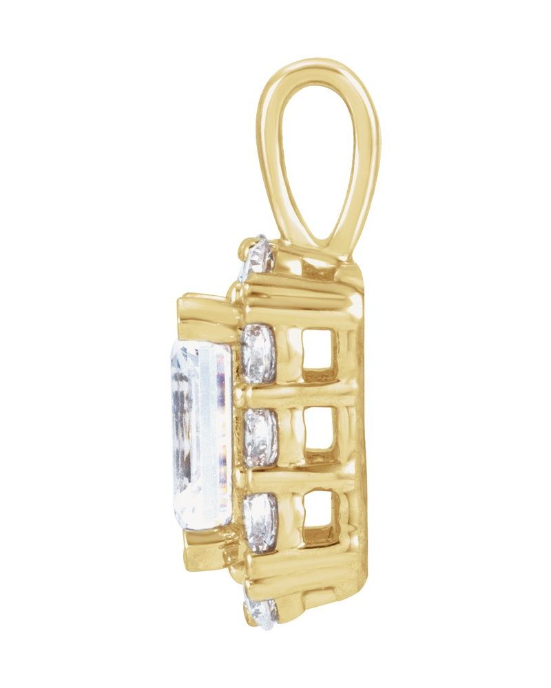 Pingente Halo em Ouro 14k com Diamantes de Laboratório – Modelo 8