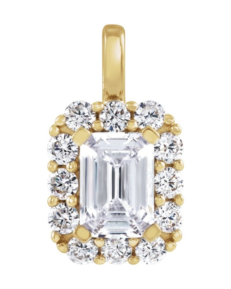 Pingente Halo em Ouro 14k com Diamantes de Laboratório – Modelo 8