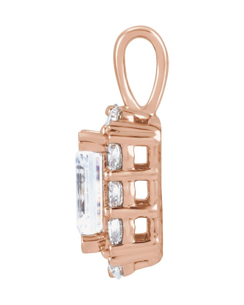 Pingente Halo em Ouro 14k com Diamantes de Laboratório – Modelo 8