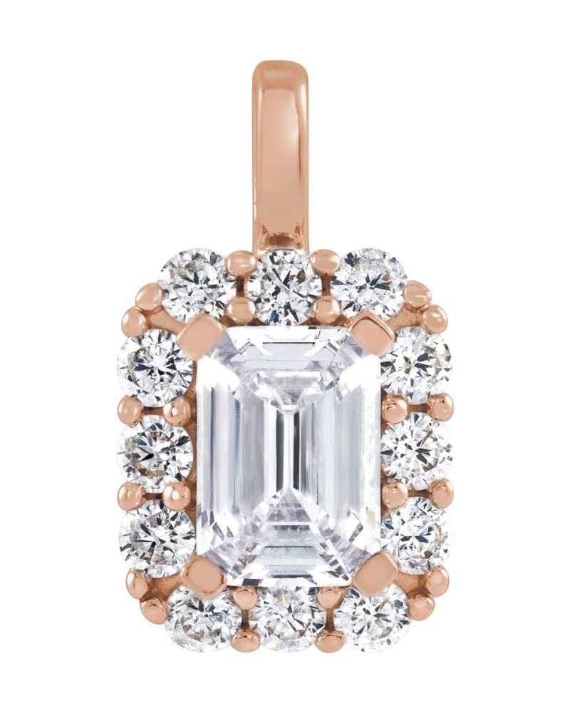 Pingente Halo em Ouro 14k com Diamantes de Laboratório – Modelo 8