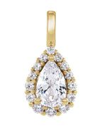 Pingente Halo em Ouro 14k com Diamantes de Laboratório – Modelo 7