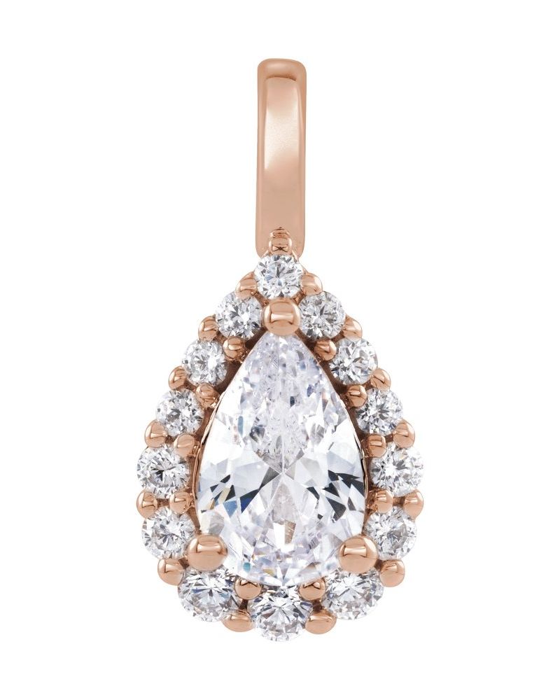 Pingente Halo em Ouro 14k com Diamantes de Laboratório – Modelo 7