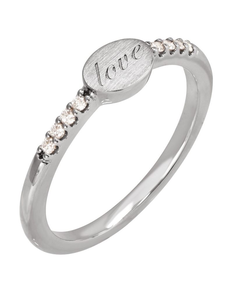 Anel Chevalier para Gravação Cravejado em Ouro 14k com Diamantes Naturais – Modelo 3