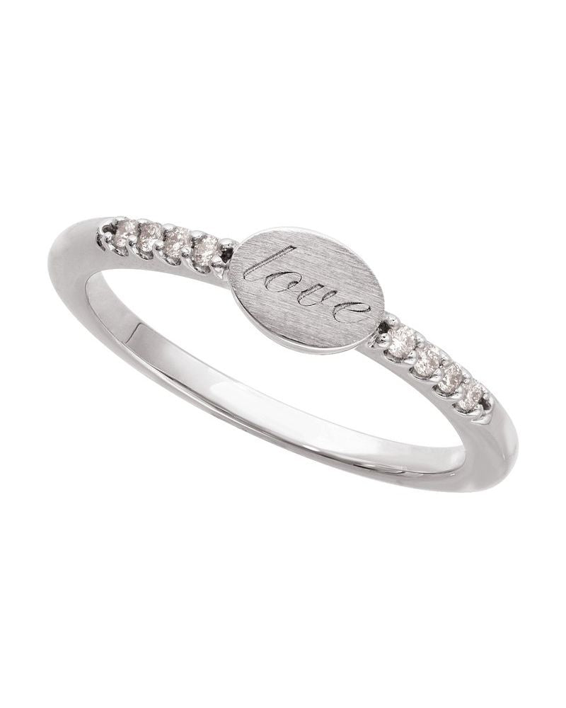 Anel Chevalier para Gravação Cravejado em Ouro 14k com Diamantes Naturais – Modelo 3
