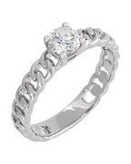 Anel em Ouro 14k com Diamantes de Laboratório – Modelo 2