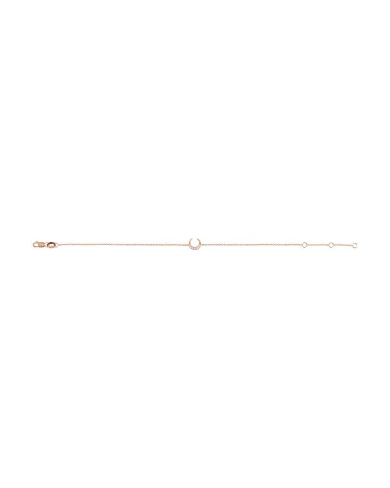Pulseira Lua Crescente Cravejada em Ouro 14k com Diamantes Naturais