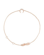 Pulseira Lua Crescente Cravejada em Ouro 14k com Diamantes Naturais