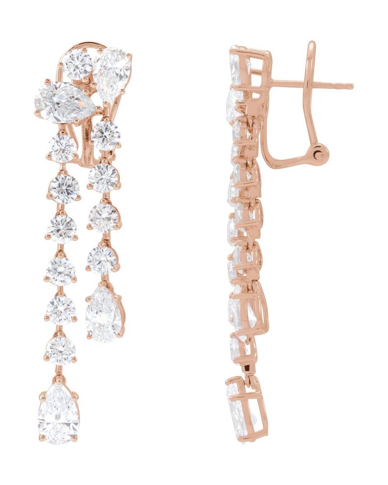 Brinco Pendente em Ouro 14k com Diamantes de Laboratório