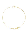 Pulseira Lua Crescente Cravejada em Ouro 14k com Diamantes Naturais