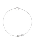 Pulseira Lua Crescente Cravejada em Ouro 14k com Diamantes Naturais