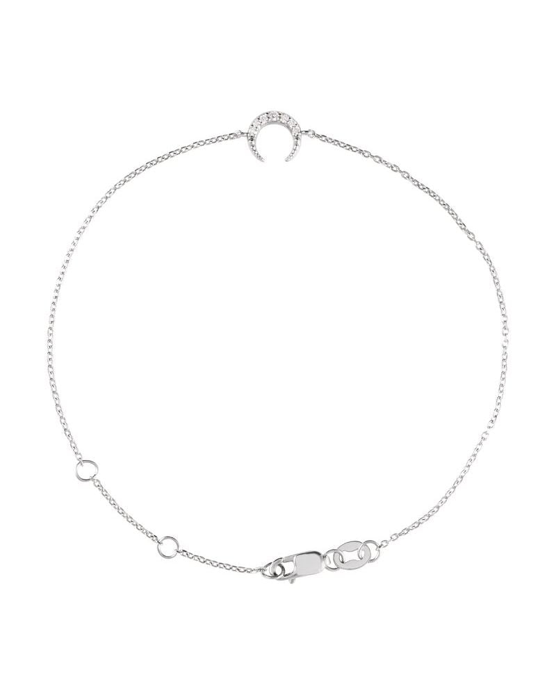 Pulseira Lua Crescente Cravejada em Ouro 14k com Diamantes Naturais