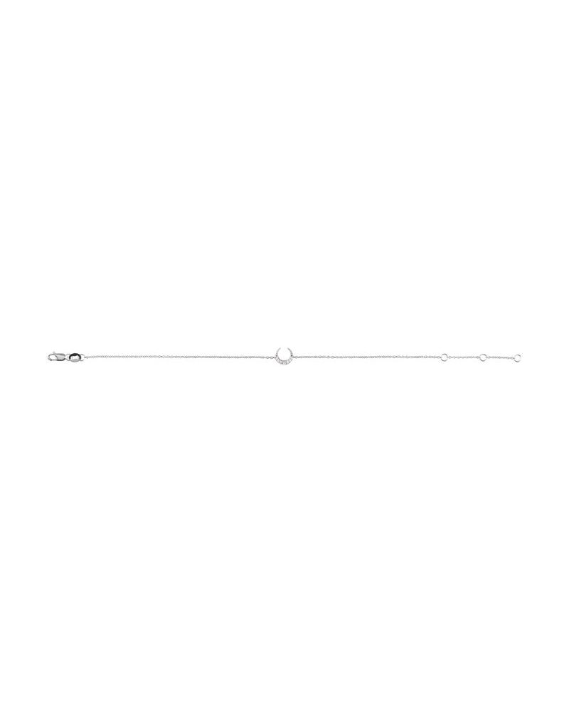 Pulseira Lua Crescente Cravejada em Ouro 14k com Diamantes Naturais
