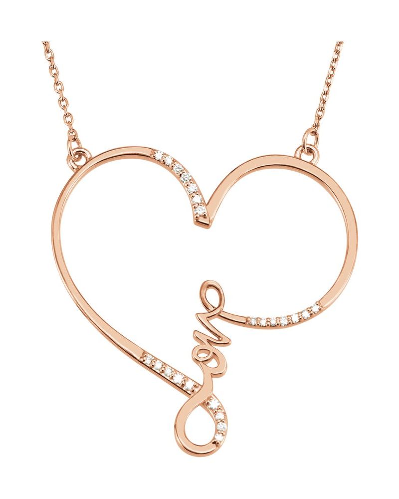 Colar Infinito Coração Amor em Ouro 14k com Diamantes Naturais