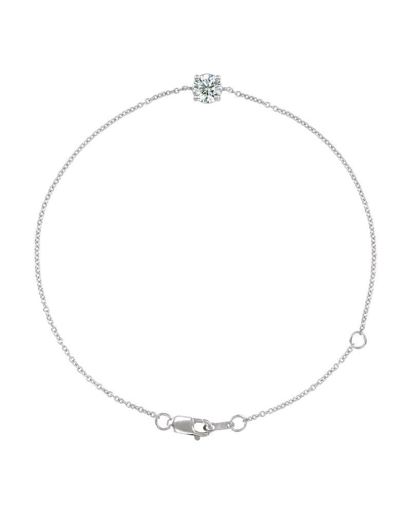 Pulseira Solitário Elos em Ouro 14k com Diamantes Naturais