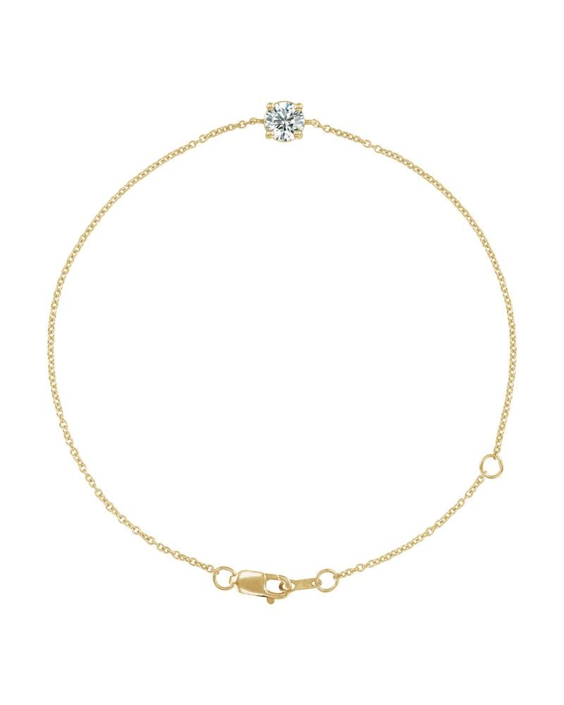 Pulseira Solitário Elos em Ouro 14k com Diamantes Naturais