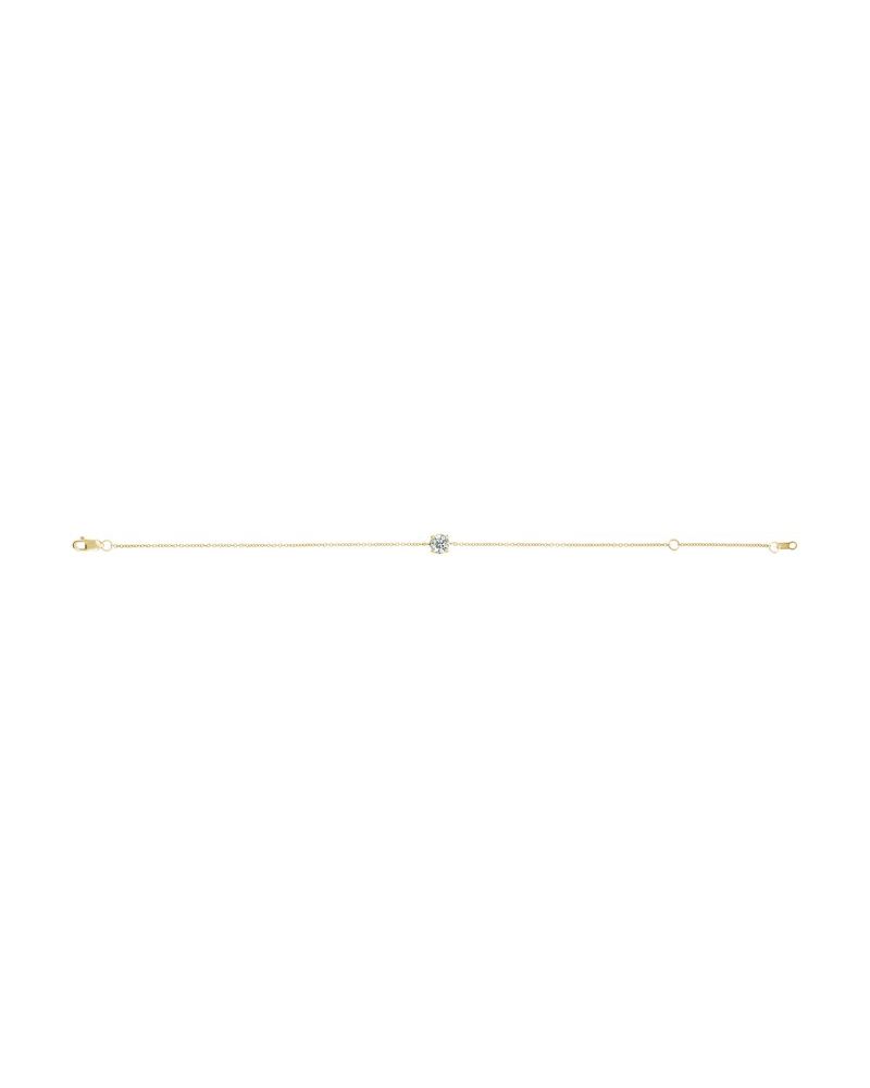 Pulseira Solitário Elos em Ouro 14k com Diamantes Naturais