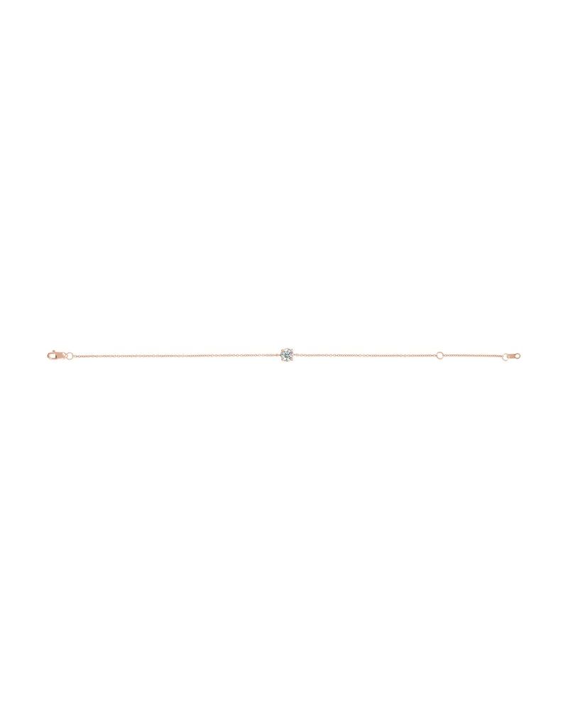 Pulseira Solitário Elos em Ouro 14k com Diamantes Naturais