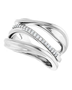 Anel Orgânico Cravejado em Ouro 14k com Diamantes Naturais – Modelo 2
