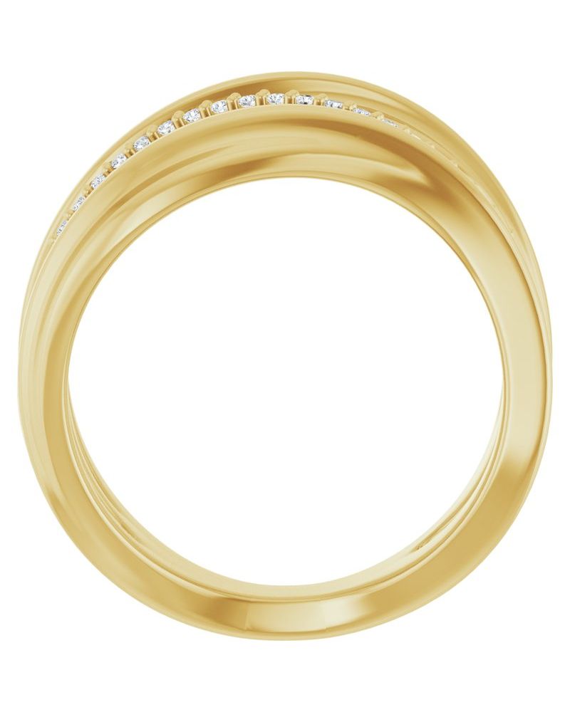 Anel Orgânico Cravejado em Ouro 14k com Diamantes Naturais – Modelo 2