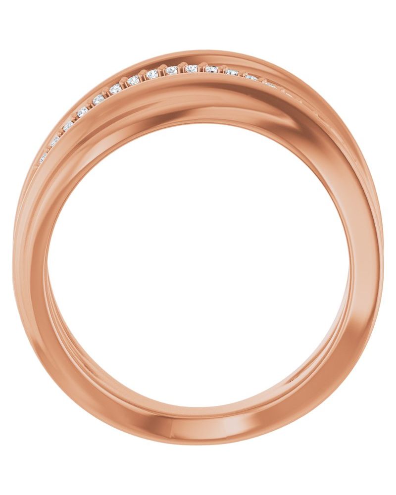 Anel Orgânico Cravejado em Ouro 14k com Diamantes Naturais – Modelo 2