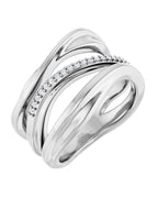 Anel Orgânico Cravejado em Ouro 14k com Diamantes Naturais – Modelo 2